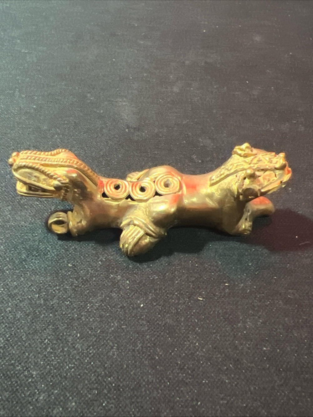 TUMBAGA Gold & Copper Alloy Zoomorphic Figurine/Pendant Columbian Art